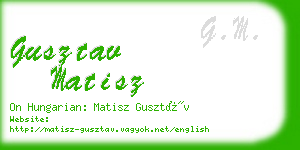 gusztav matisz business card